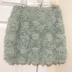 Mint rose mini skirt
